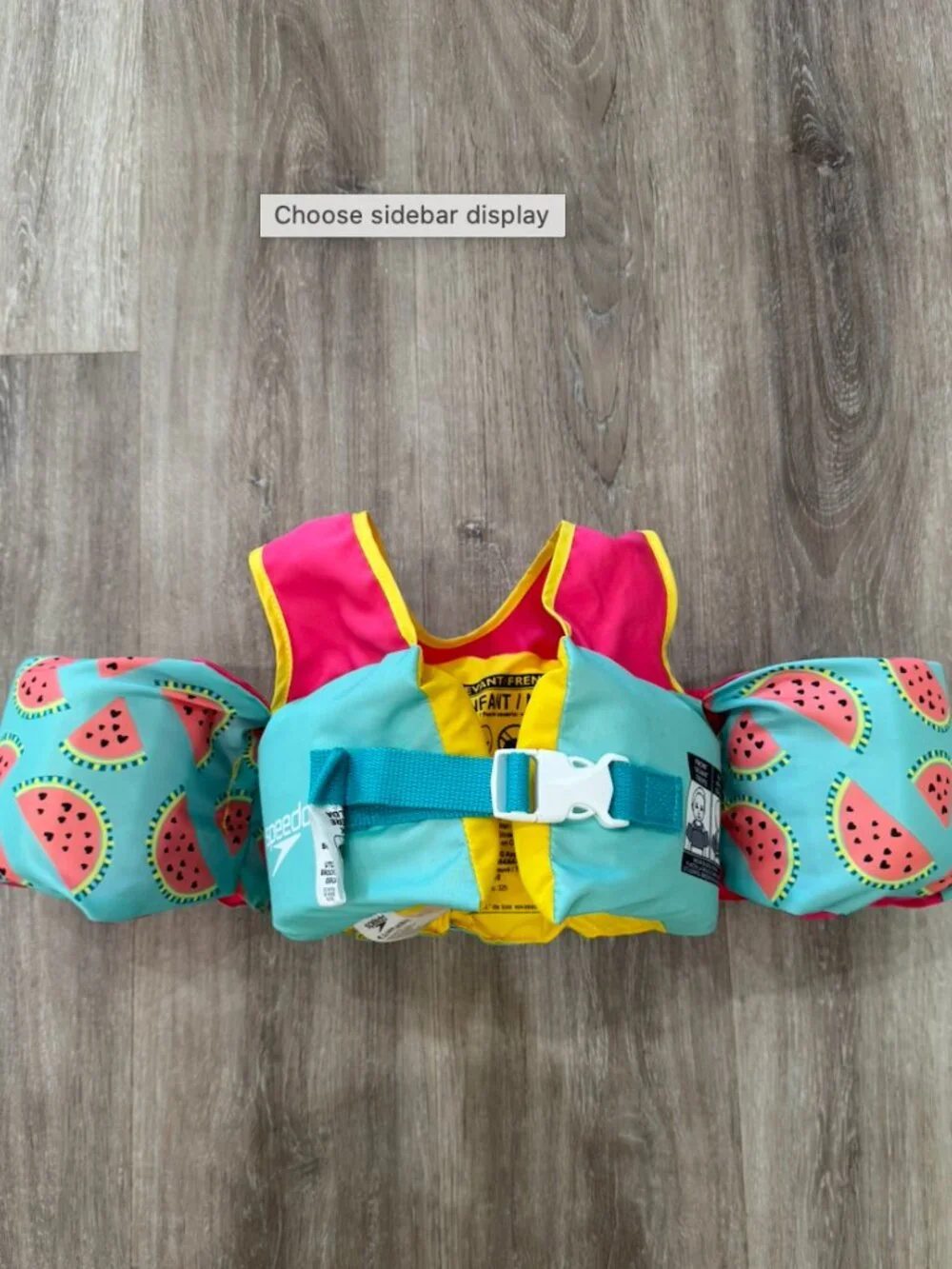 Speedo Splash Jammer Swim Flotation Vest with Armbands Life jacket